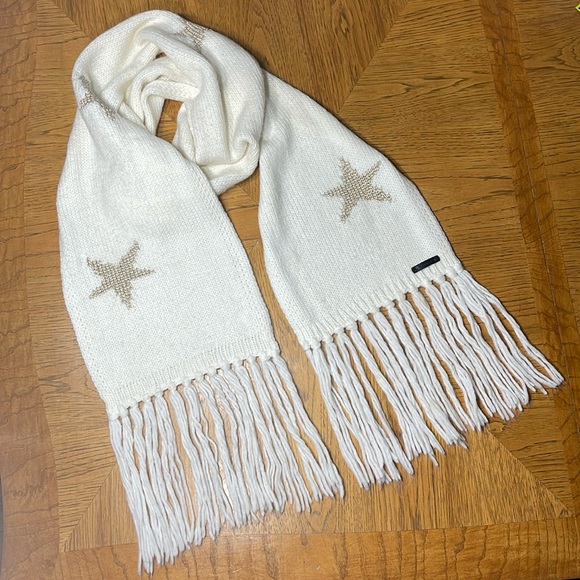 COACH METALLIC STAR EXTRA LONG FRINGE SCARF - Picture 1 of 8